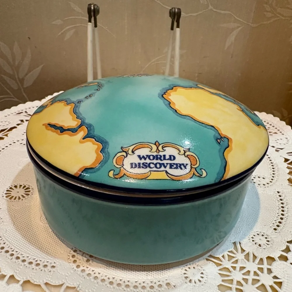 Tiffany & Co. Tauck World Discovery Globe ~ Map Porcelain Trinket Box ~ 🇫🇷